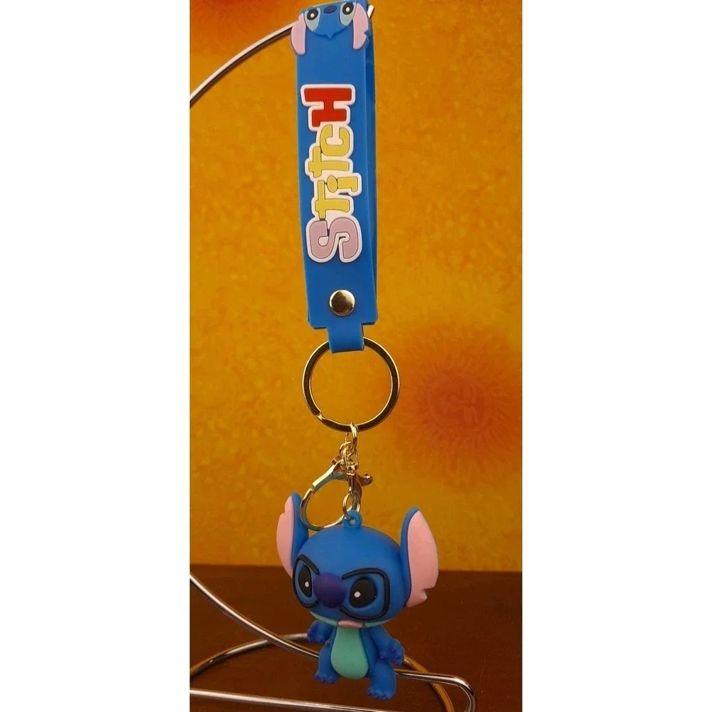 Lilo & Stitch With Glasses 3D PVC Keychain Keyring Backpack Clip Disney‎ 8